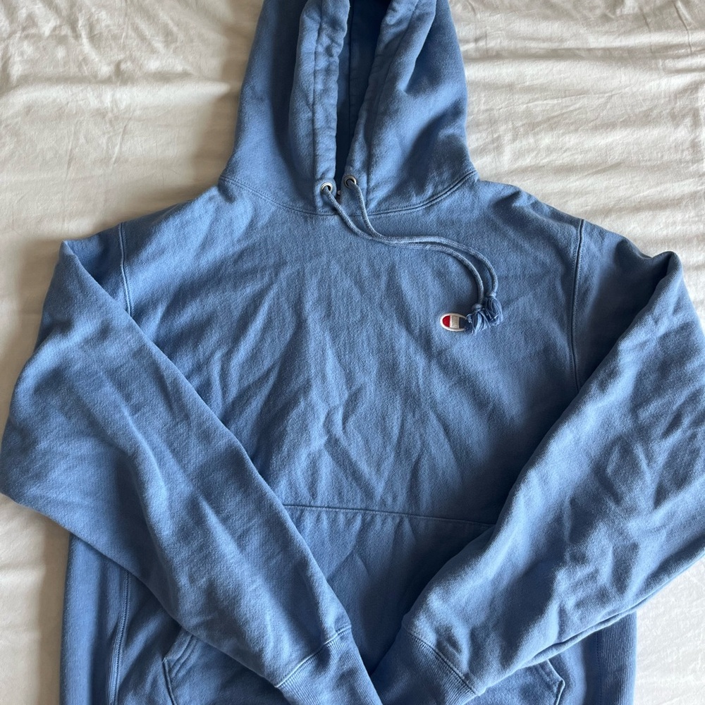 Champion Men's Light Blue Hoodie